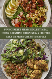 Sunday Reset Menu: Healthy Meal Ideas with Dopamine Dressing, Lighter Fried Green Tomatoes, and a Spicy-Sweet Cookie Treat